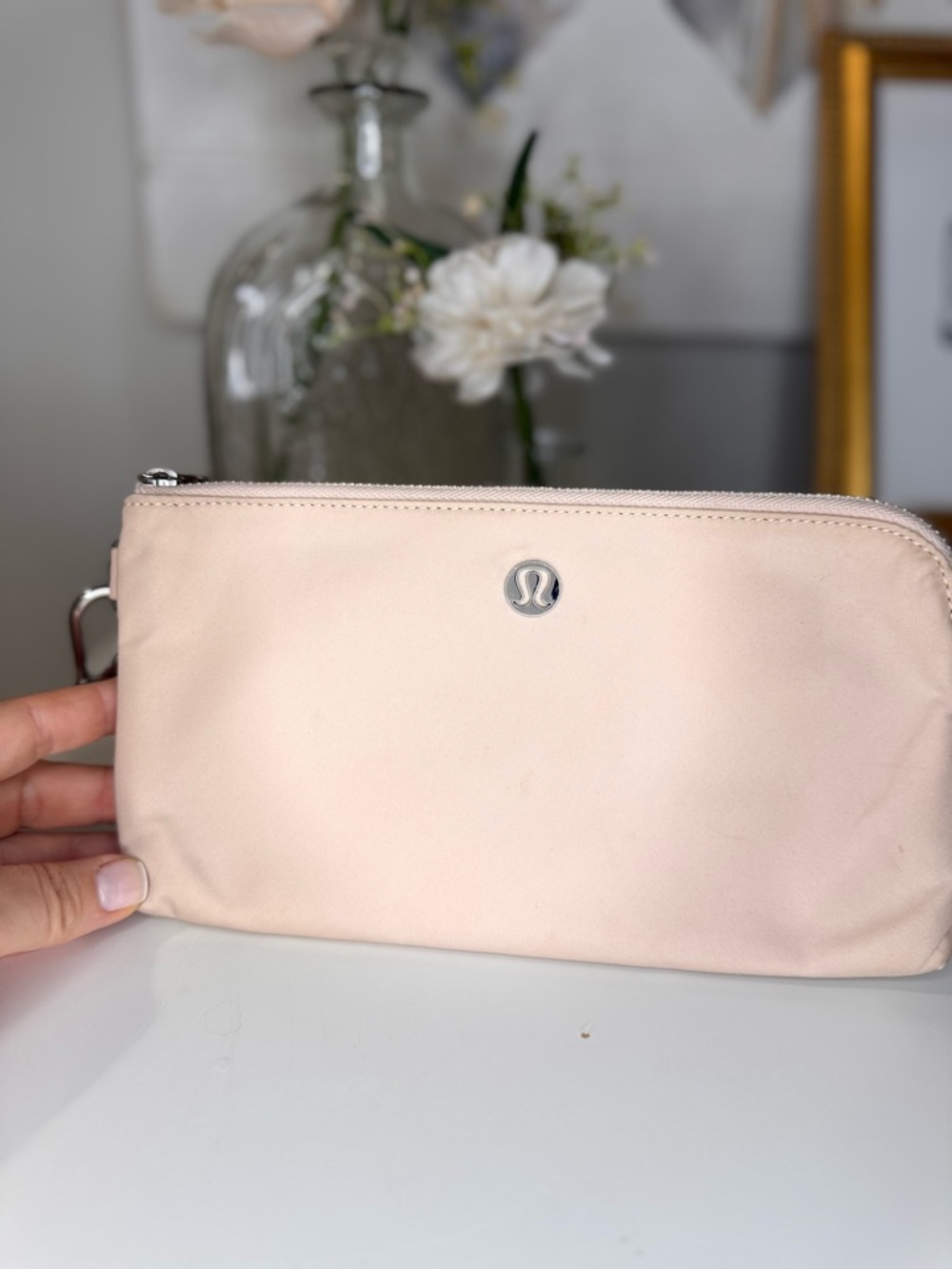 RARE Lululemon Now & Always Pouch Misty Shell Blush Pink Wristlet Sold Out - Picture 4 of 14